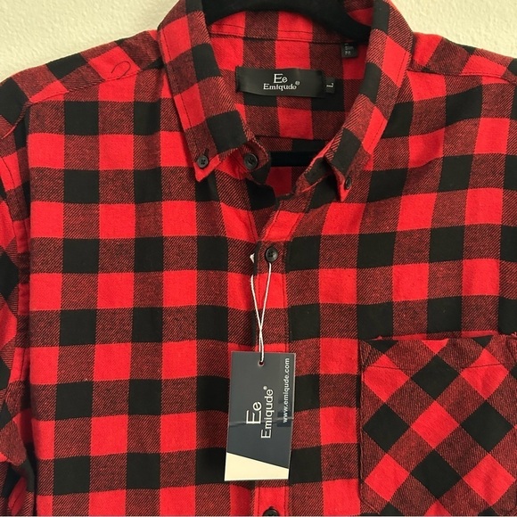 NWT Emiqude Red and Black Flannel | Size L - Picture 2 of 5